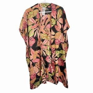 Chicos S/M Bohemian Coastal Cowgirl Flowy Cardigan With Beaded Front Tie